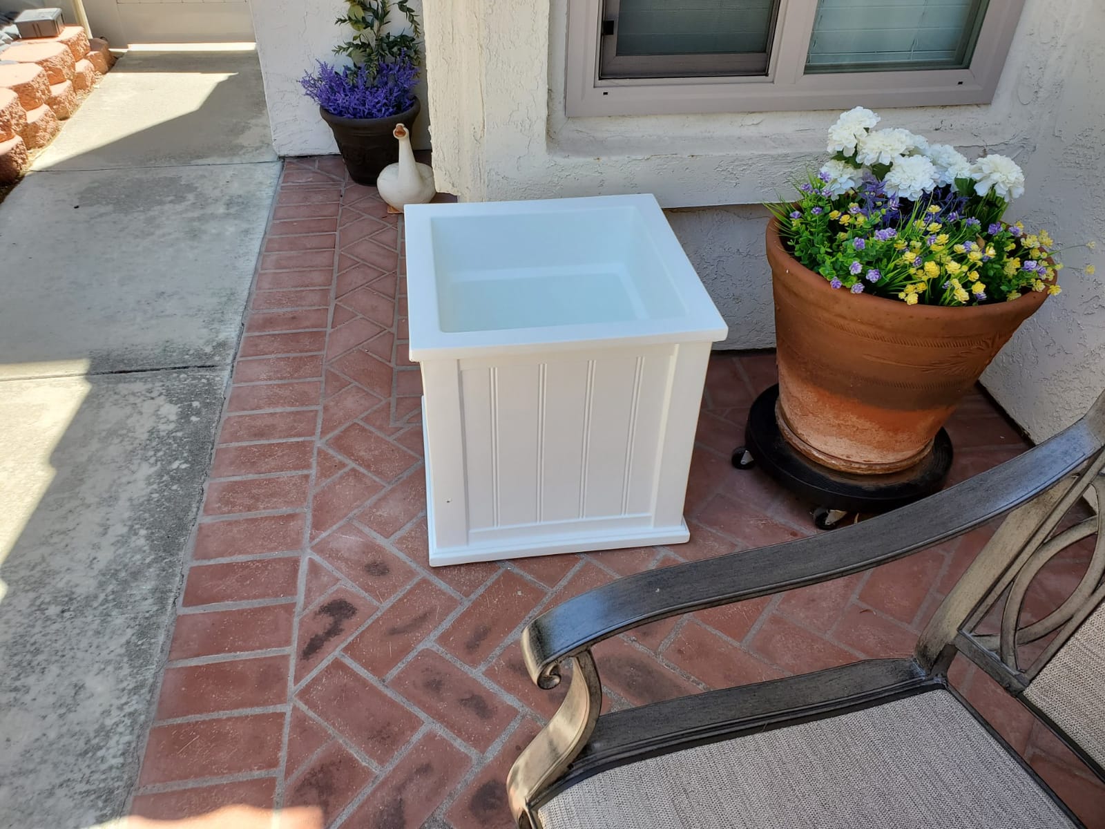 Mayne 4838-W Cape Cod 20x20 Square Polyethylene Planter, 20