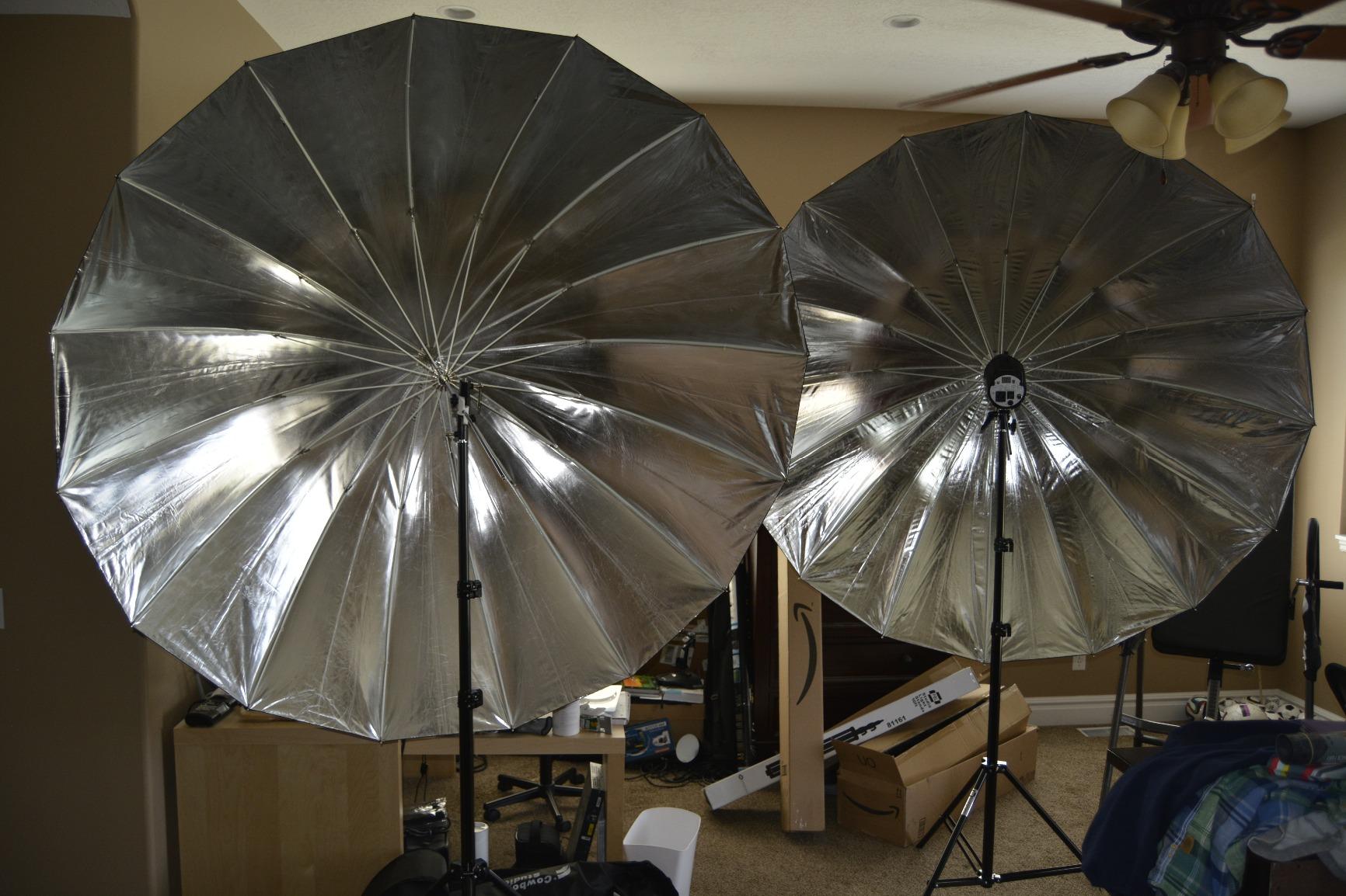 Westcott 4633 7-Feet Silver with Black Cover Parabolic Umbrella | 84-inch silver interior with fiberglass frame and 7mm tip for portraits, studio lighting and outdoor photography customer photo 2