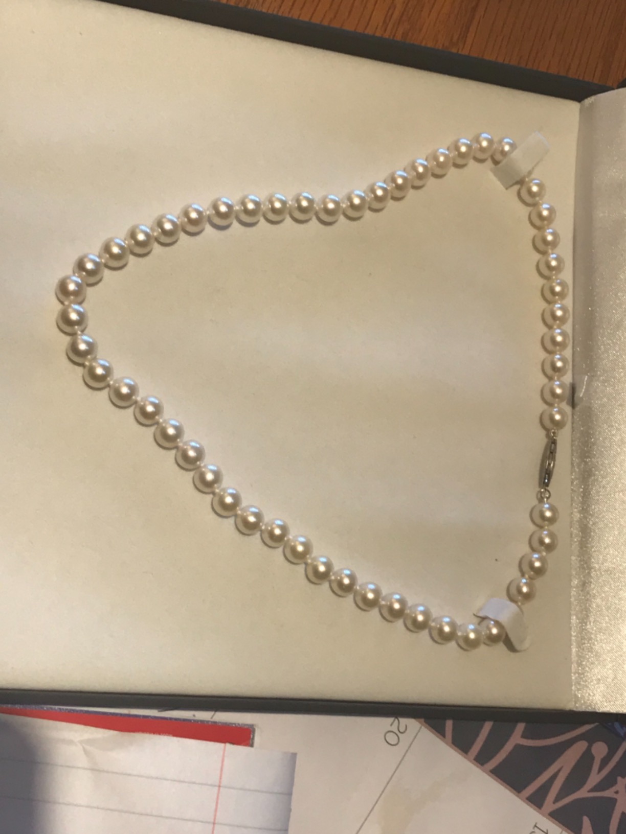 The Pearl Source White Japanese Akoya Pearl Necklace for Women - AAA Quality with 14K Gold - Fine Jewelry Gift customer photo 2