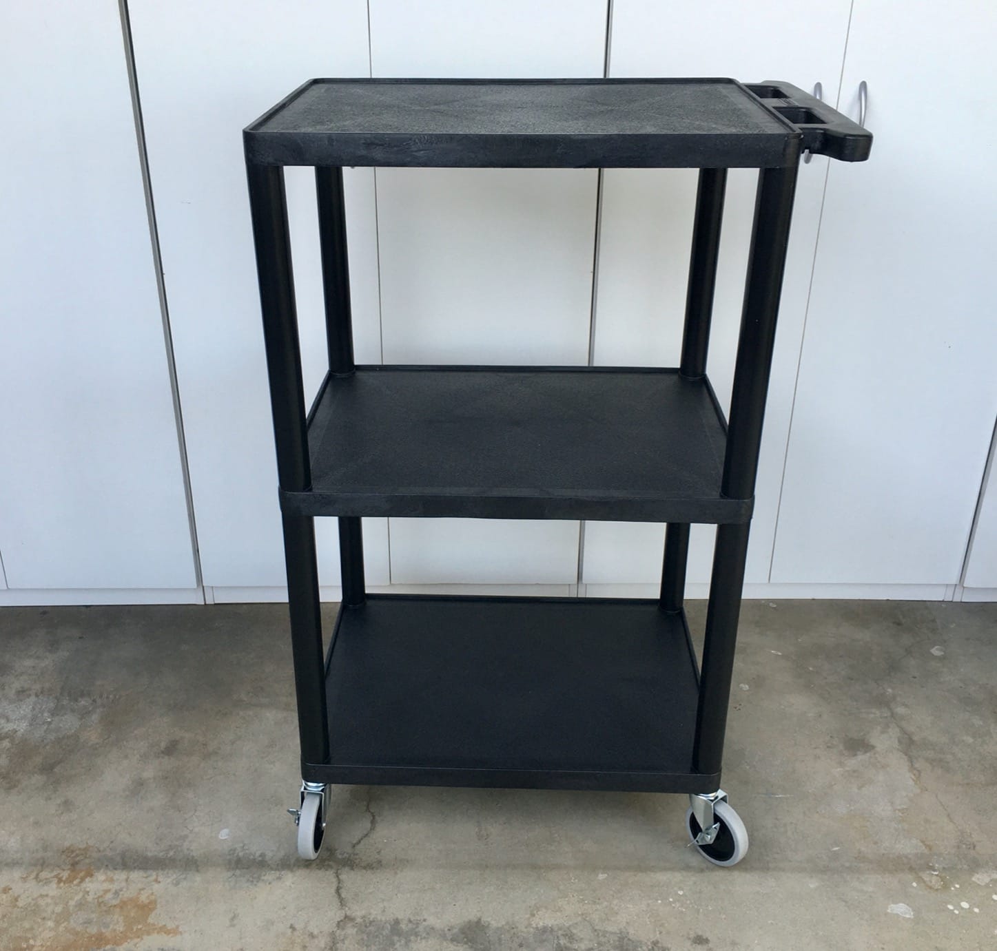 Luxor Multipurpose Three Shelves Structural Foam Plastic Storage Utility Cart - Black customer photo 1
