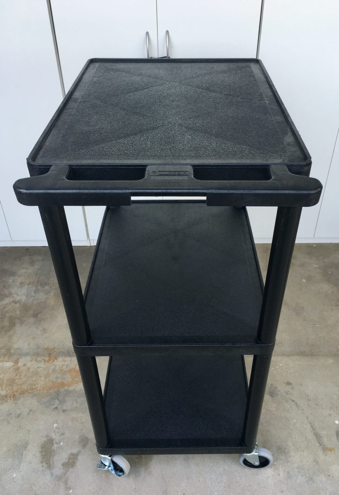 Luxor Multipurpose Three Shelves Structural Foam Plastic Storage Utility Cart - Black customer photo 2