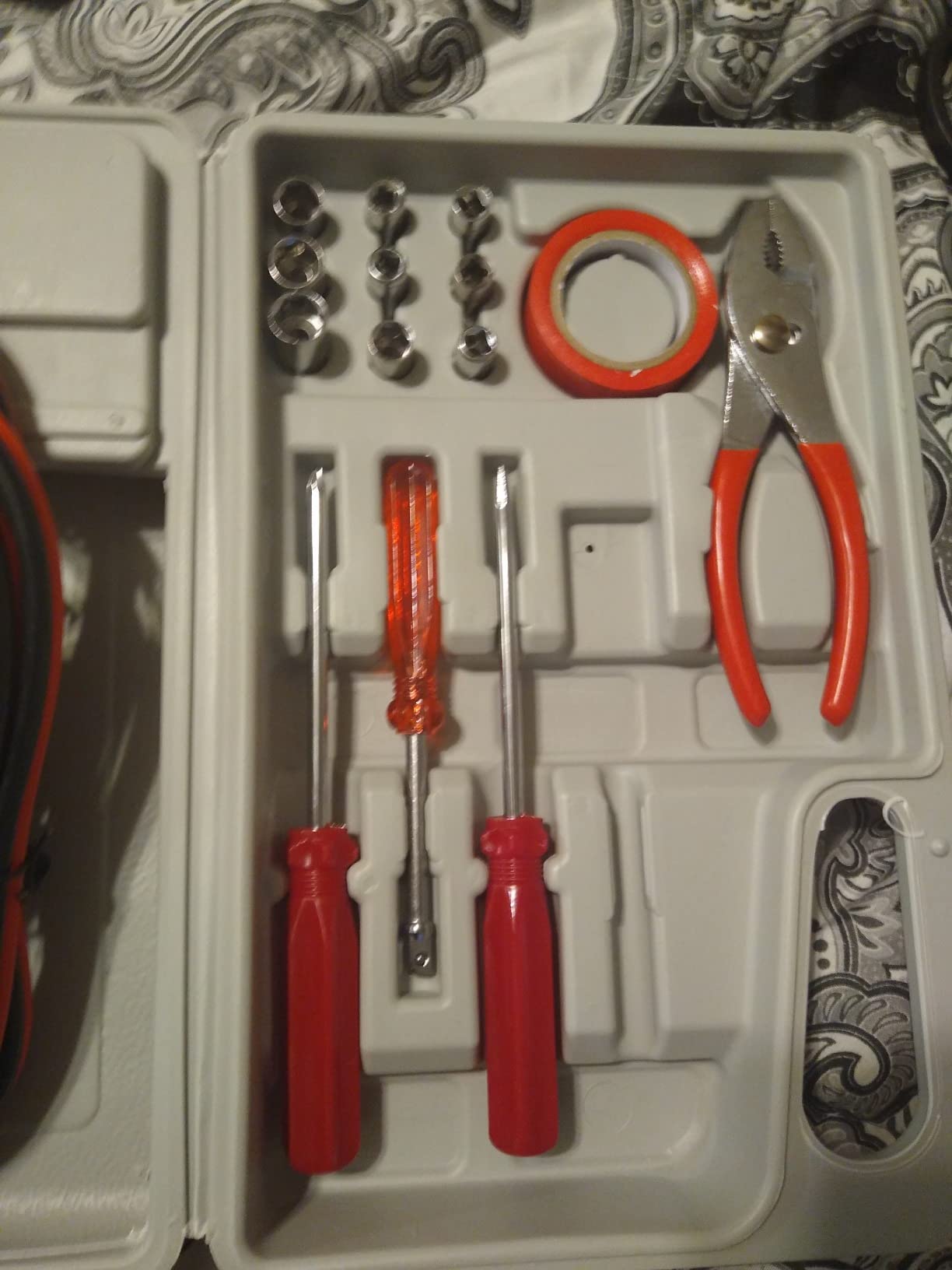 Stalwart Roadside Emergency Car Kit, 30-Piece, Gray/Red | Road Trip Essentials Tool Set with Jumper Cables and Carrying Case for RV, Truck, or Car Accessories customer photo 1