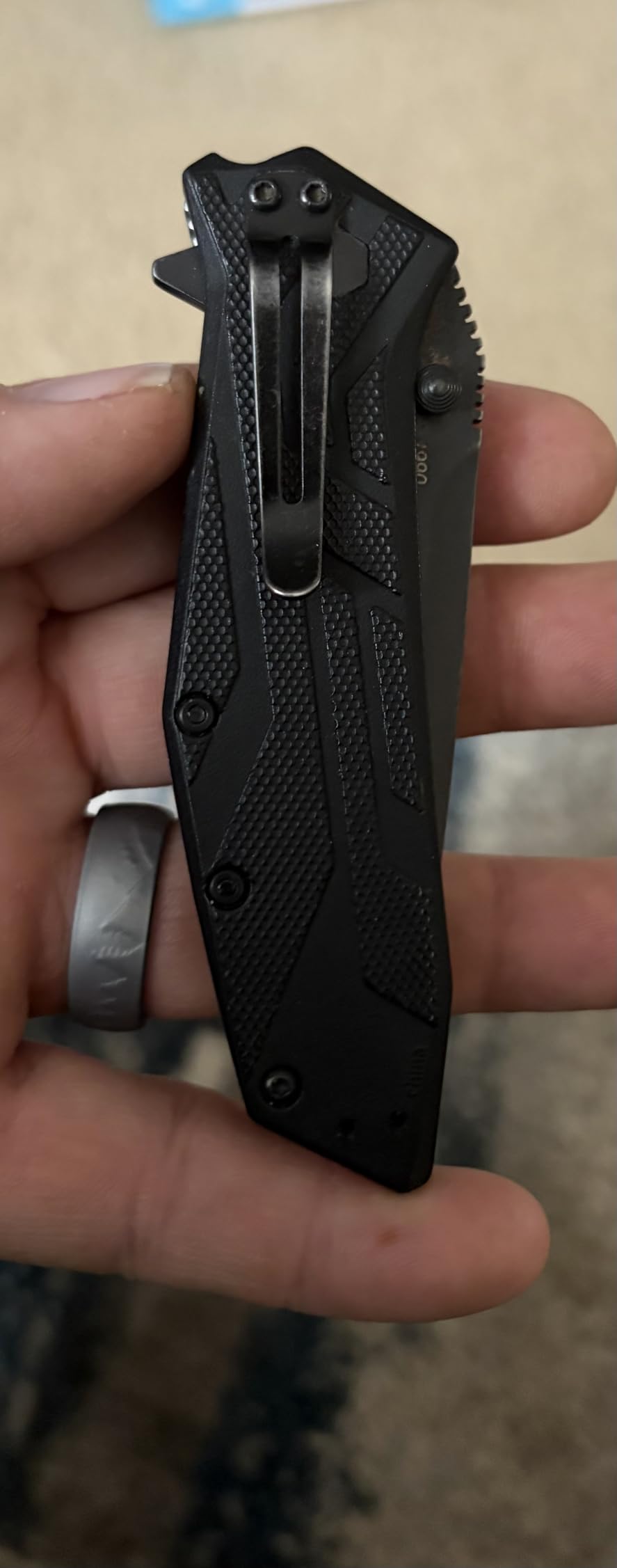 Kershaw Brawler Pocket Knife, All-Black, 3 Inch Tanto Blade customer photo 1