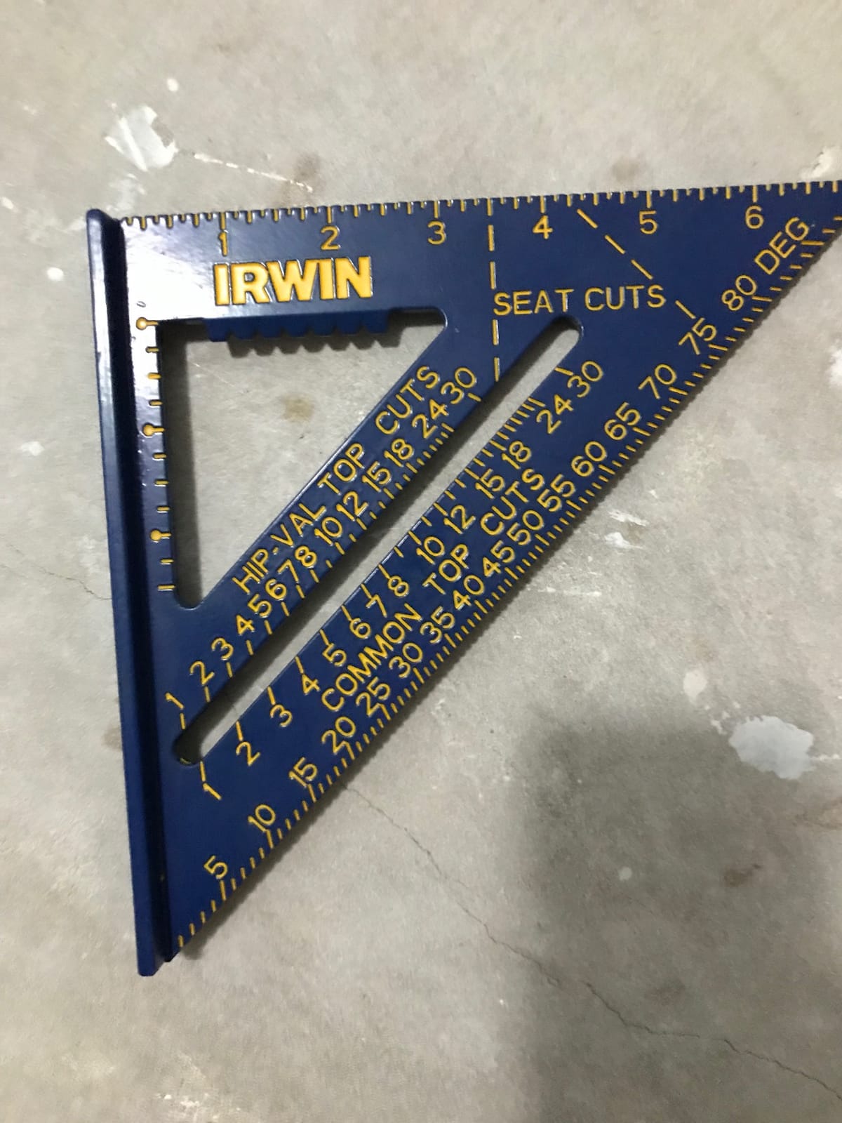 IRWIN Tools Rafter Square, Hi-Contrast Aluminum, Blue, 7-Inch (1794463) customer photo 2