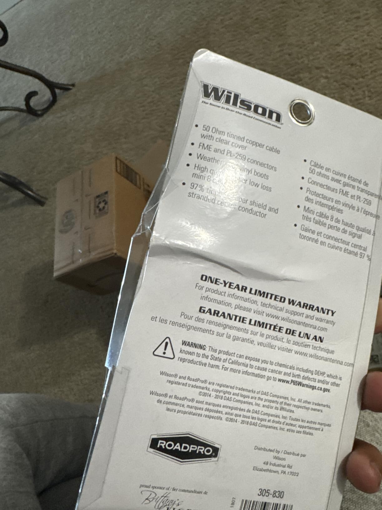 Wilson 305-830 18-Foot Belden Coax Cable with PL-259/FME Connectors - 18FT customer photo 1
