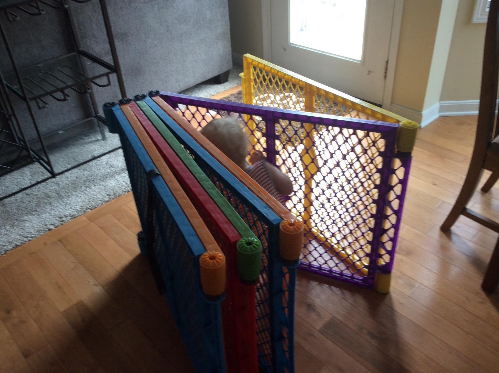 Toddleroo Superyard: 8-Panel, 34.4 SqFt Baby Playard; ColorPlay | Portable, Durable, For Babies and Toddlers, Freestanding, Expandable Modular Sizing, Indoor or Outdoor Use, Made in USA customer photo 1