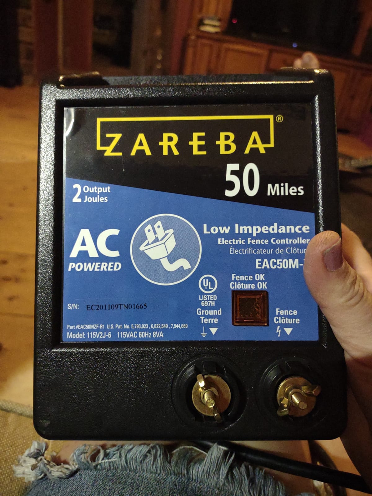 Zareba 50 Mile AC-Powered Low Impedance Electric Fence Charger | 2.0 Joule Output, Contain Cattle, Horses, Pigs, Goats, Use in Heavy Weed Conditions, Lightning Protection, EAC50M-Z customer photo 1