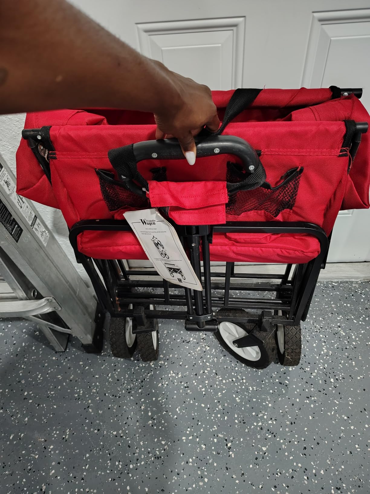 Mac Sports Heavy Duty Steel Frame Collapsible Folding 150 Pound Capacity Outdoor Camping Garden Utility Wagon Yard Cart, Red customer photo 1