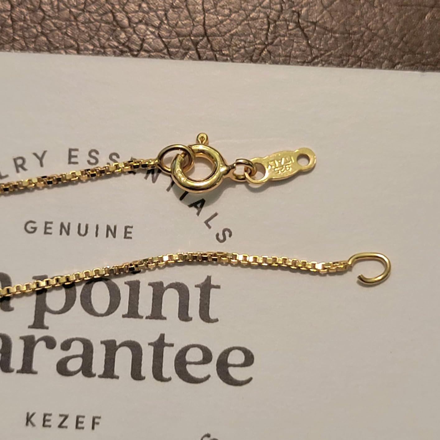 KEZEF 18K Gold Plated 925 Sterling Silver Box Chain Necklace for Women, 1mm Thin & Sturdy Italian Chain Necklace, Rose Gold & Silver Available, 15/16/18/20/22/24/30 Inch customer photo 2