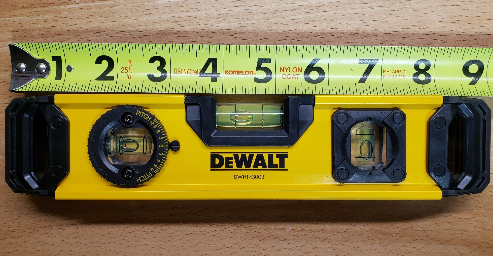 DEWALT DWHT43003 Torpedo Level, 9.7 in L, 3-Vial, Magnetic, Aluminum, Black/Yellow customer photo 2