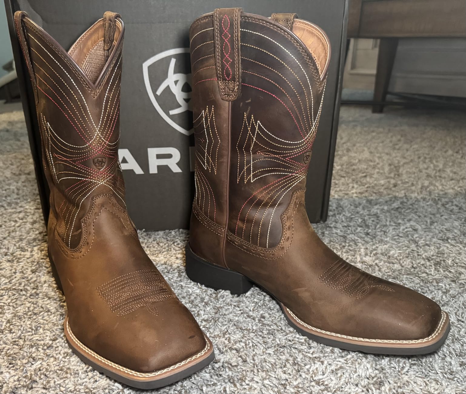 Men's Sport Western Wide Square Toe Cowboy Boot customer photo 2