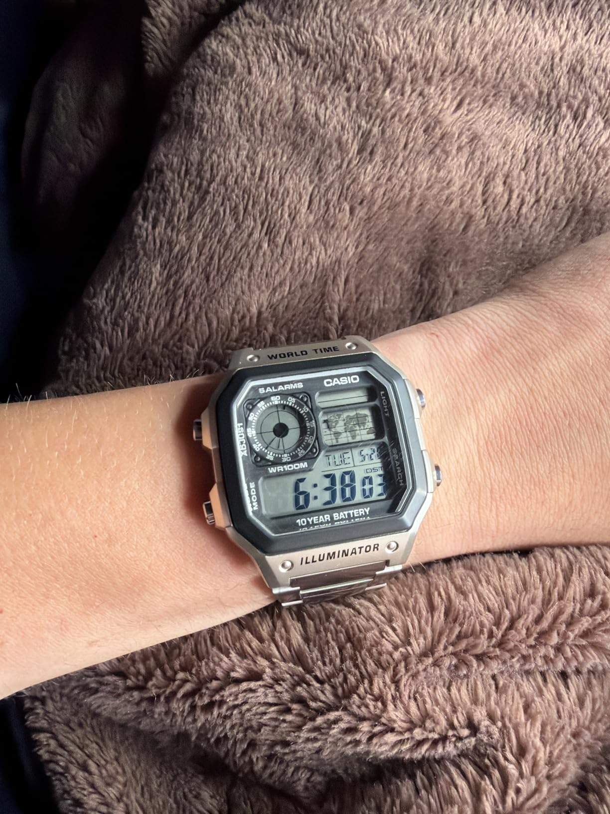 Casio AE1200WH Series | Men's Digital Watch | 100M WR | Multi Alarms | 100 SEC Stopwatch | Countdown Timer | World Map for World Time | LED Light | LC Analog Display | 10 Year Battery customer photo 1