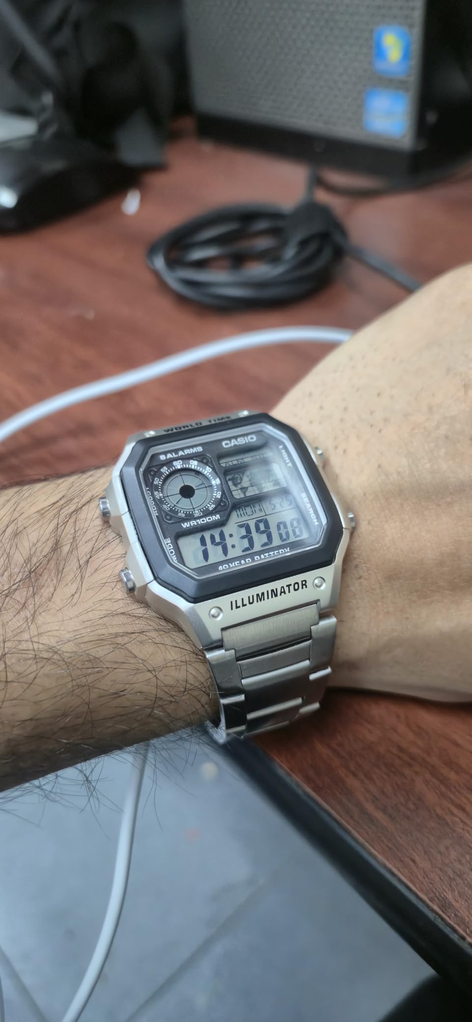Casio AE1200WH Series | Men's Digital Watch | 100M WR | Multi Alarms | 100 SEC Stopwatch | Countdown Timer | World Map for World Time | LED Light | LC Analog Display | 10 Year Battery customer photo 2