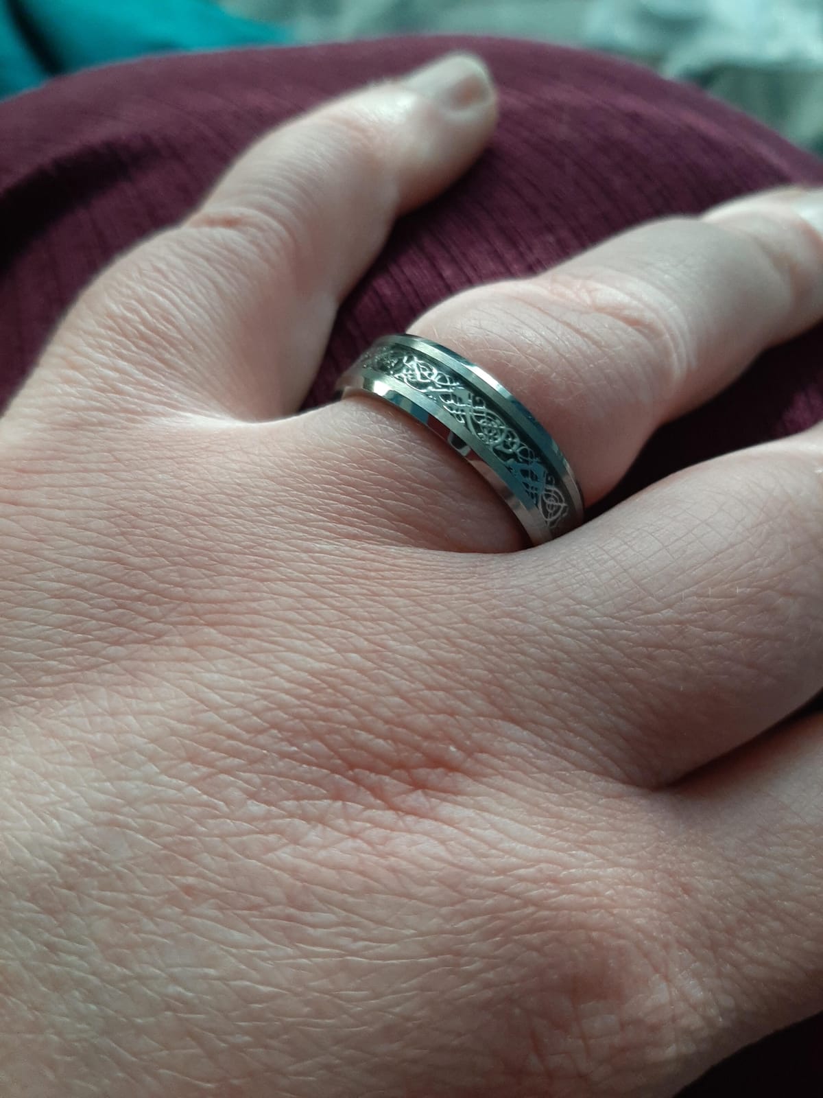 Wedding Rings for Him and Her - 8MM/6MM Tungsten Carbide Celtic Knot Dragon and Carbon Fiber Inlay - Couple Rings Set - Wedding Bands for Couples - Wedding Band Sets for Couples customer photo 1