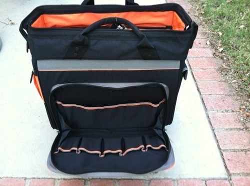 Klein Tools 55452RTB Tool Bag, Water Resistant Tool Storage Organizer Rolls on Rugged 6-Inch Wheels, 24 Pockets, Load Tested to 200-Pound customer photo 2