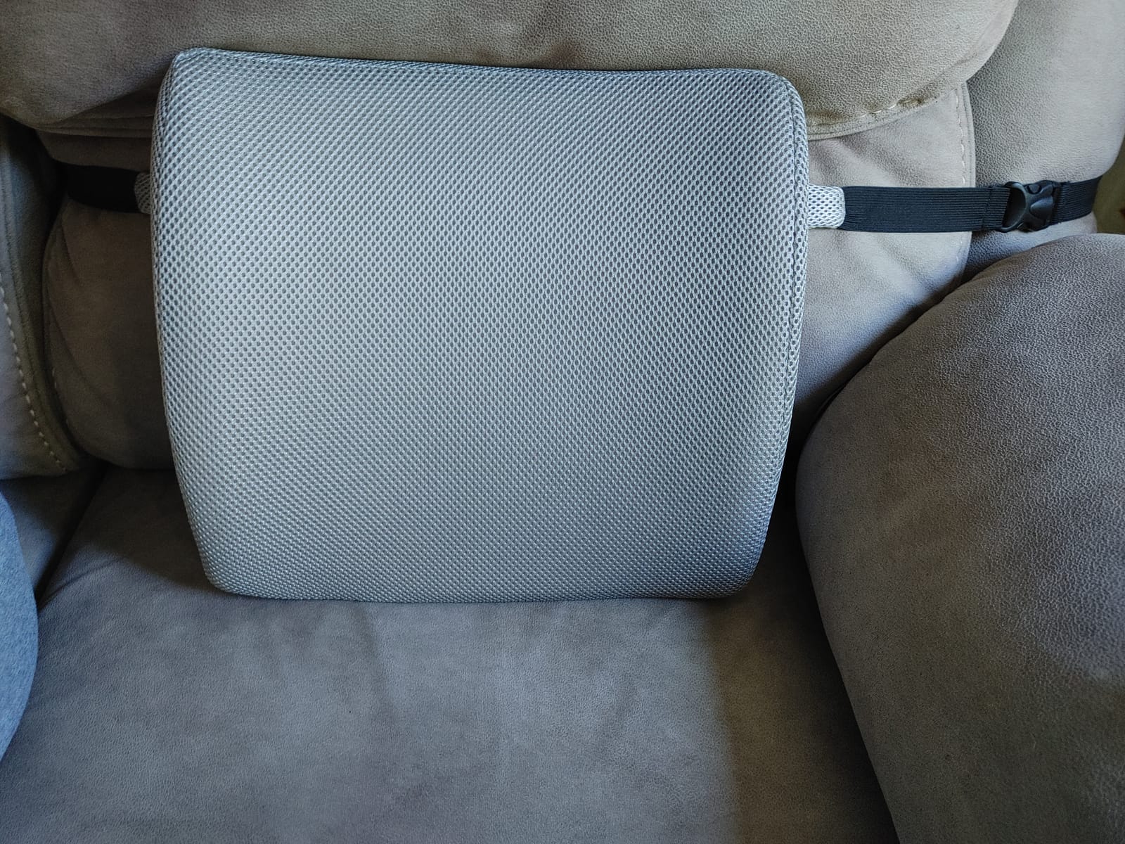 Lumbar Pillow for Chair and Car, Back Support for Office, Memory Foam Cushion with Mesh Cover - Black customer photo 1