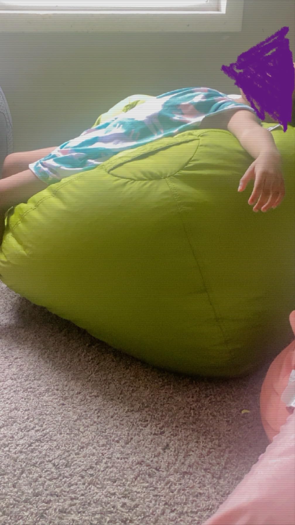 Big Joe Classic Bean Bag Chair for Kids Bedroom and Reading Nook, Easy-Clean Red, Durable Nylon Polyester Blend, 2 feet Refillable customer photo 1