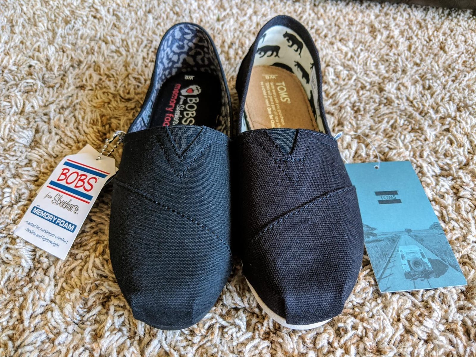 Skechers Women's BOBS Plush-Peace & Love Flats | Casual slip on, Memory Foam footbed, Machine Washable, Crafted with 100% vegan materials, Canvas upper customer photo 2