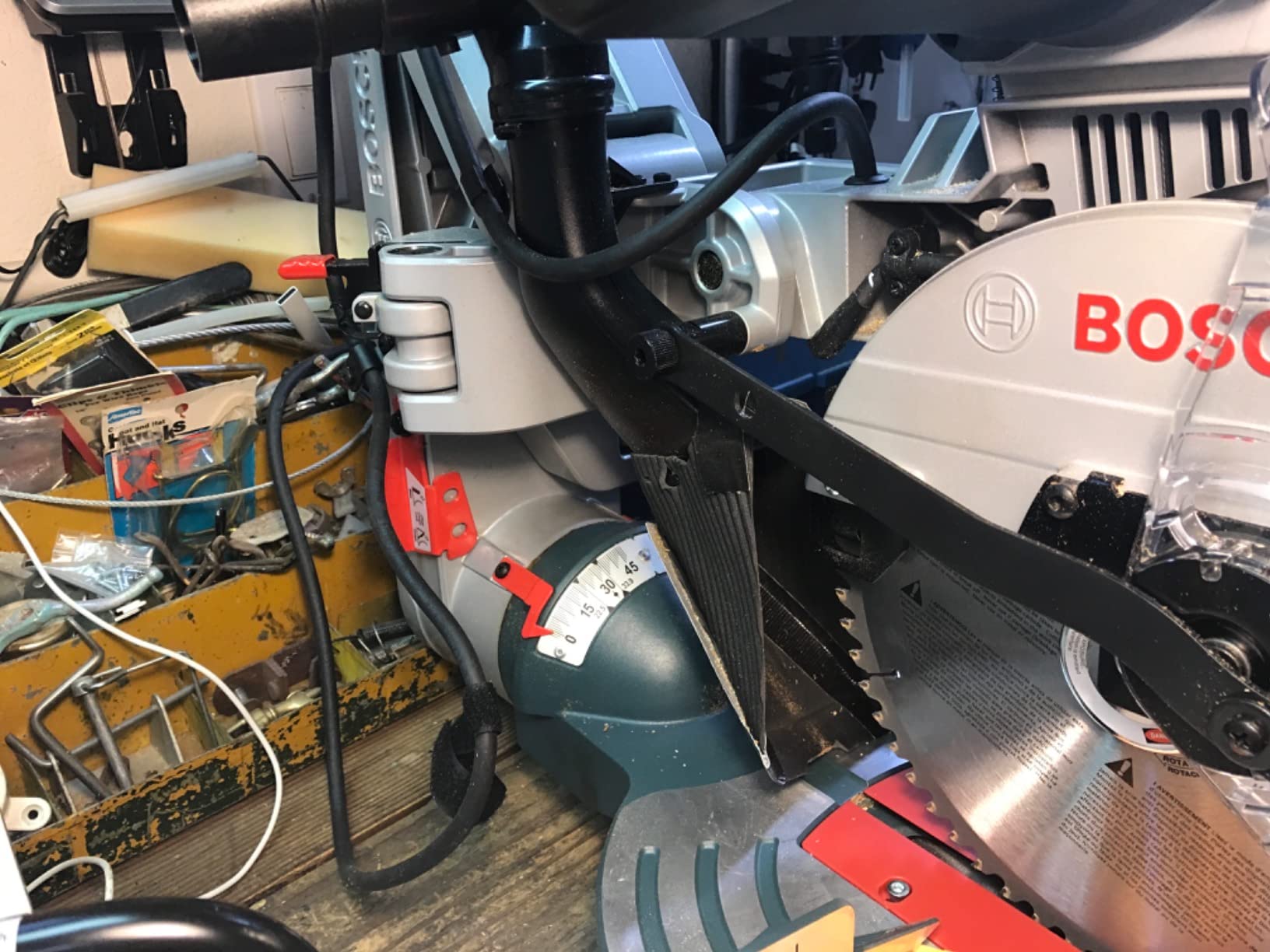 BOSCH 15.0 Amp CM10GD 10 In. Dual-Bevel Glide Miter Saw for Woodworking | Articulated hinge arms, axial-glide system customer photo 2