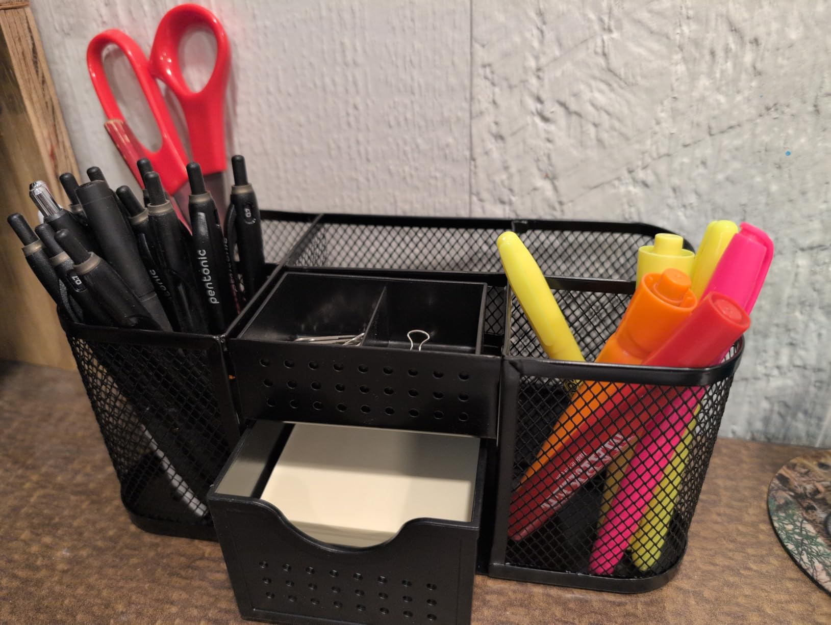 Deco Brothers Desk Organizers Pen Holder Office Caddy Storage, Black customer photo 2