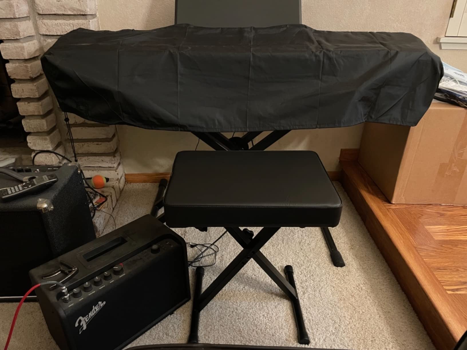 Yamaha OEM PKBB1 Adjustable Padded Keyboard X-Style Bench, Black, 19.5 inches customer photo 2