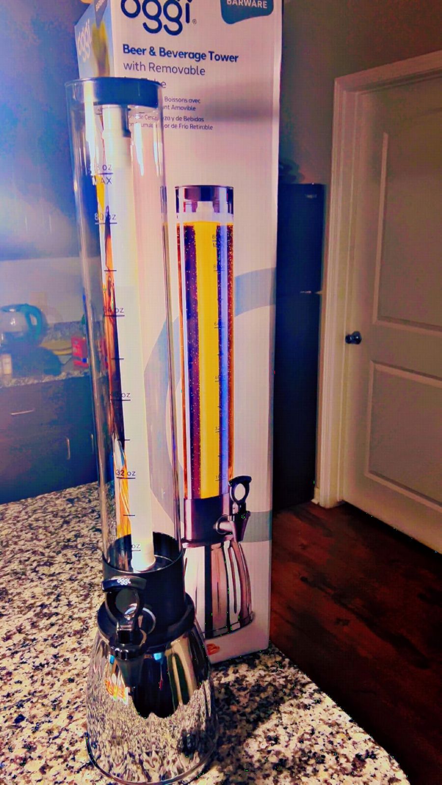 OGGI Beer Tower 88oz - Beverage Dispenser with Spigot & Ice Tube, Margarita Tower, Mimosa Tower, Perfect Drink Dispensers for Parties, Drink Tower, Holds 6 Pints of Beer - Stainless customer photo 1