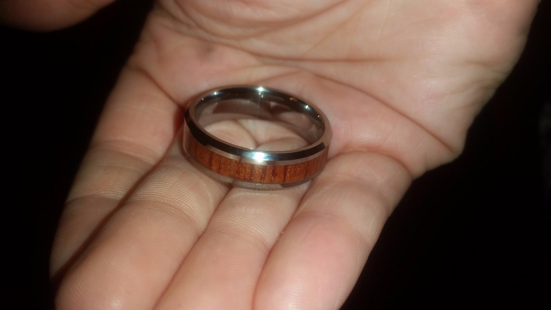 King Will Nature Koa Wood Inlay Tungsten Carbide Wedding Ring for Men customer photo 1