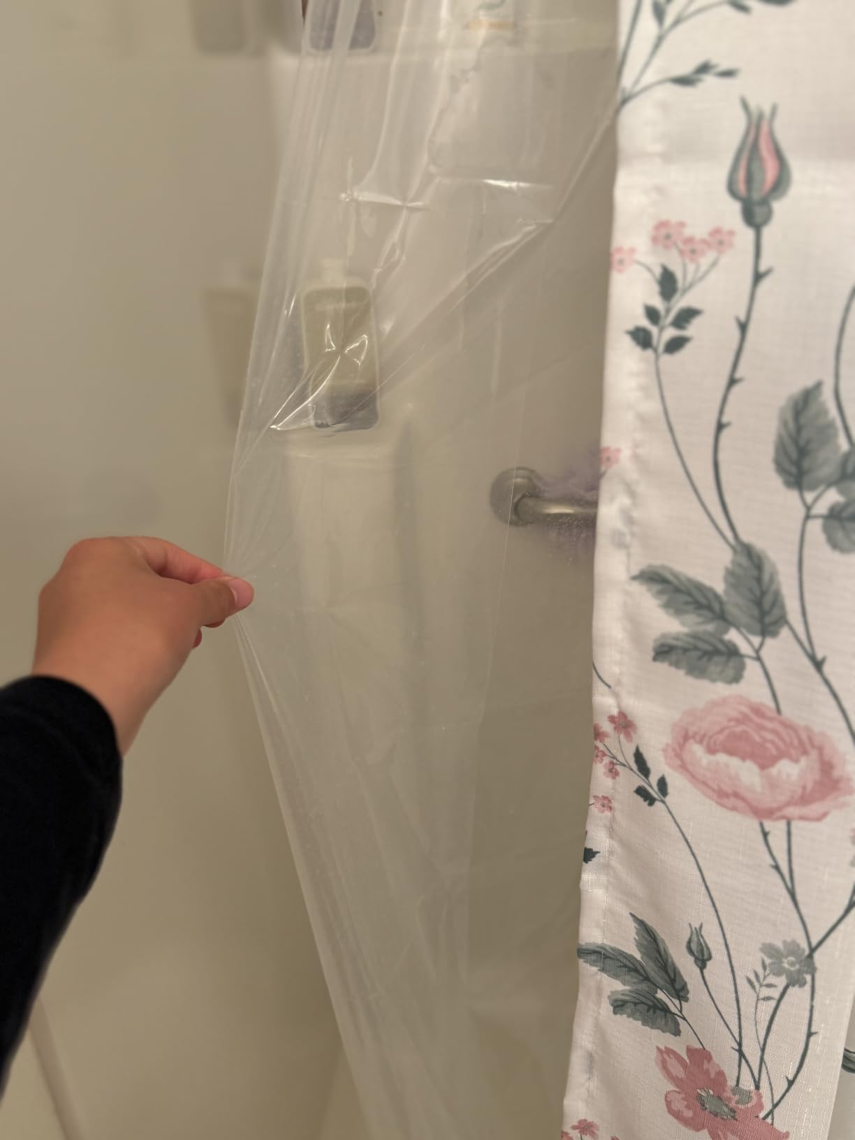 LiBa Shower Curtain PEVA 8G, 72x72 Inch Waterproof Clear | Non-toxic shower liner, waterproof plastic shower curtain, rust-proof grommets, weighted magnets, bathroom accessories customer photo 2