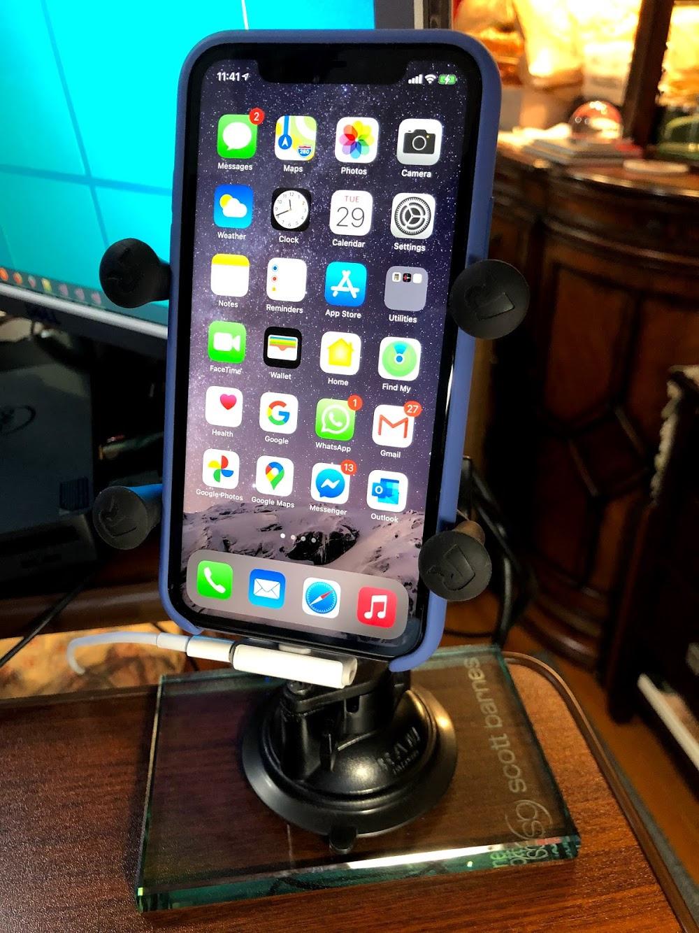 RAM MOUNTS X-Grip Windshield Phone Mount with Twist-Lock Suction Cup Base | Universal holder for cars and trucks, B Size medium arm, fits most smartphones, windshield or dash mounting customer photo 1