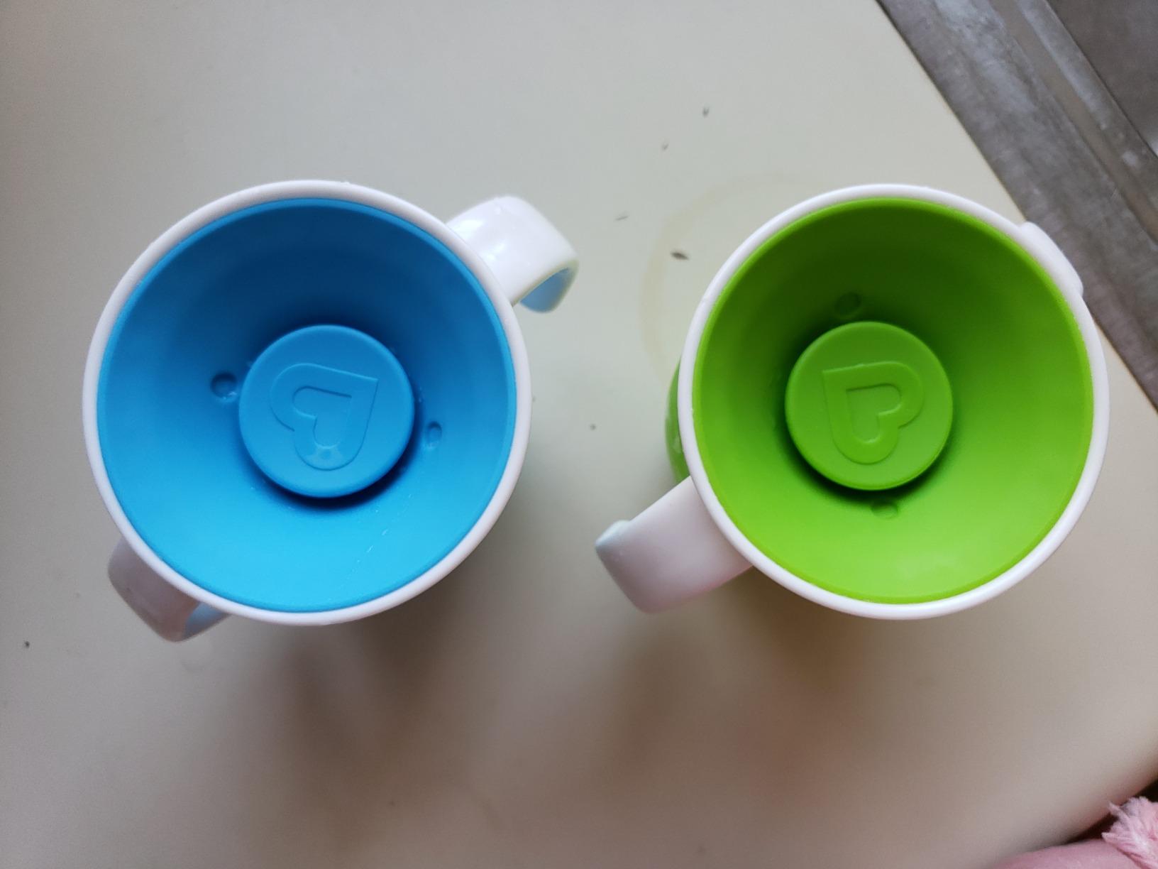 Munchkin Miracle 360 Trainer Sippy Cup with Handles, Spill Proof, 7 Ounce, 2 Pack, Green/Blue customer photo 1
