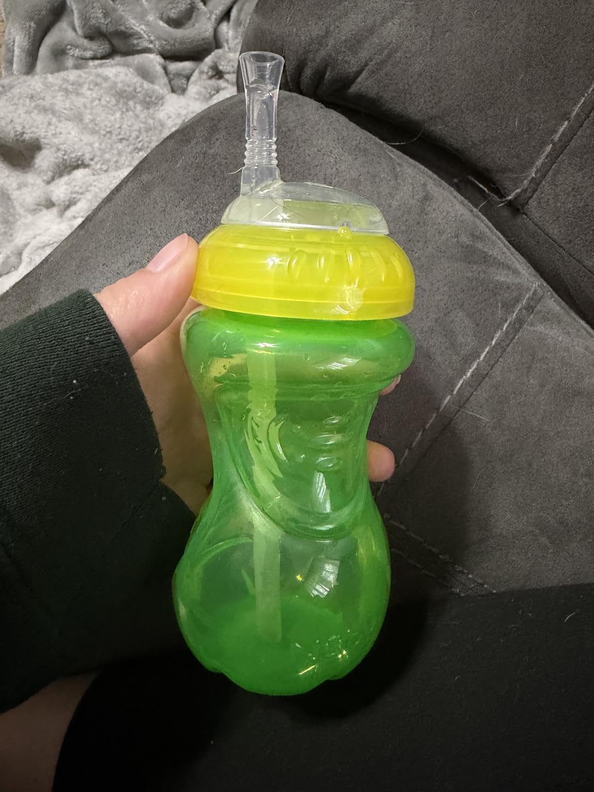 Nuby No-Spill Soft Straw Easy Grip Sippy Cup, 10 Oz - 3 Pack customer photo 1