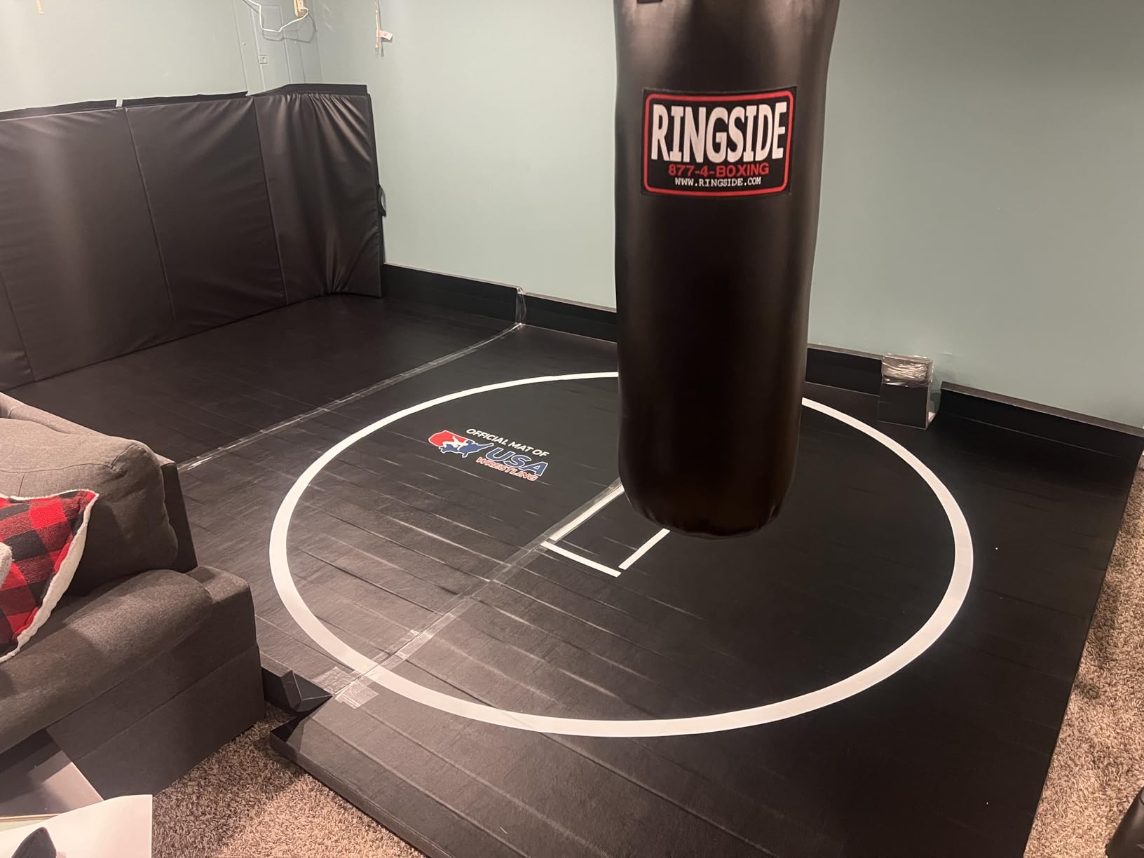Dollamur Wrestling Mat for Home, 10'x10', Circle, Start Marks-Made in USA | Premium Home Wrestling Mats. Portable, Non-Slip Surface, Shock Absorbing Foam, Pro-Grade Performance customer photo 1