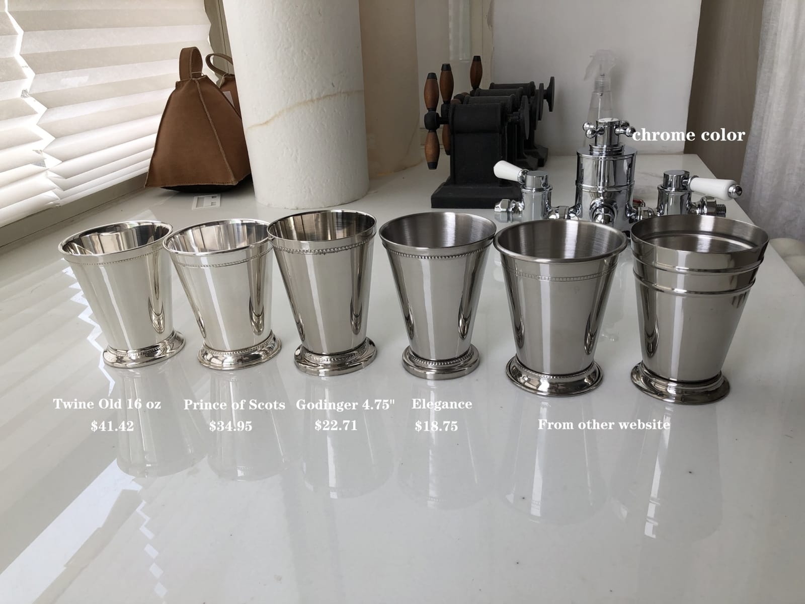 Twine Mint Julep Cup, Real Brass with Sterling Silver Plating Derby Cocktail Tumbler, Set of 1, 12 oz customer photo 1