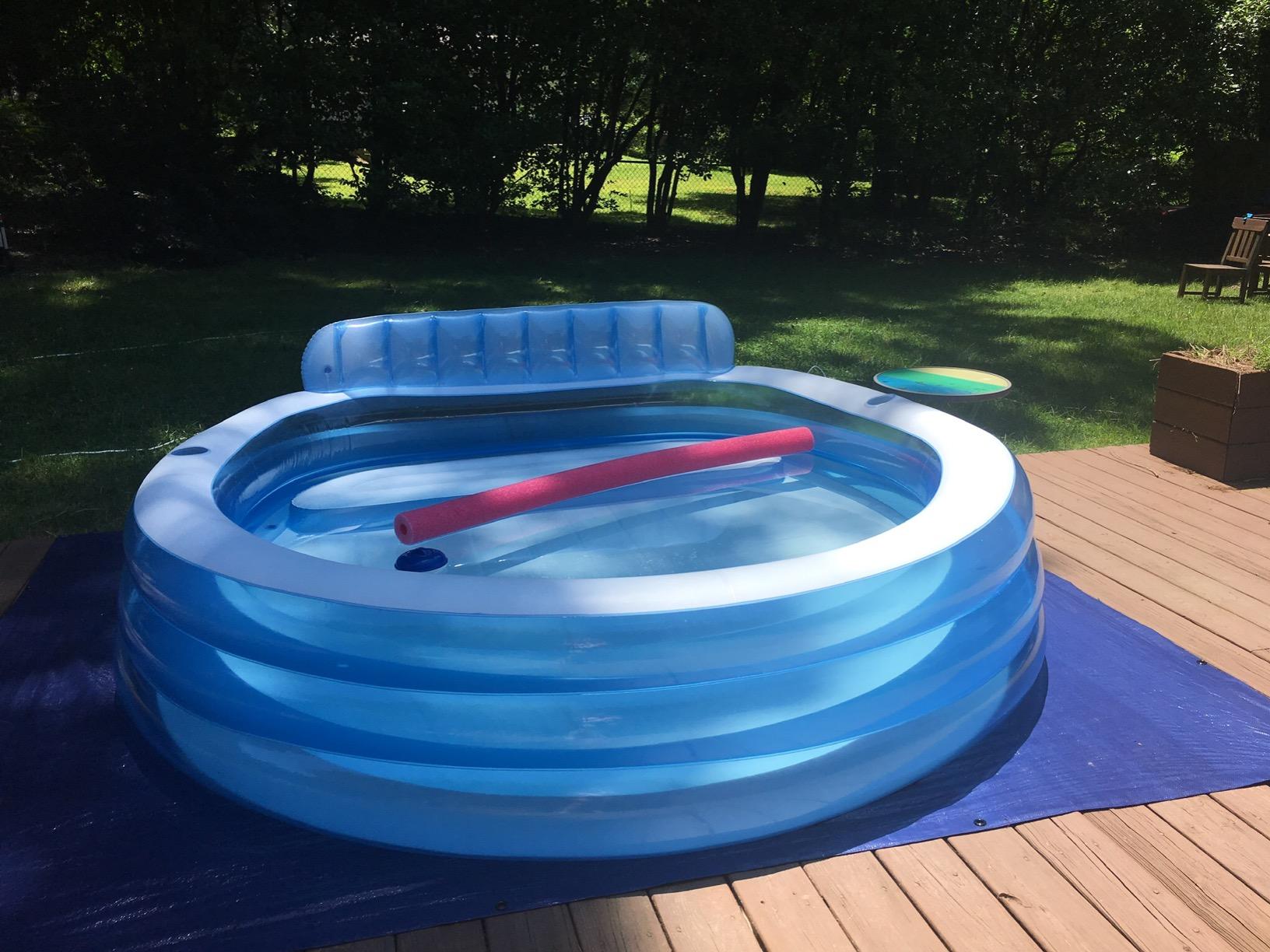 INTEX Swim Center Inflatable Family Lounge Pool: Built-In Bench - Cup Holder - 156 Gallon Capacity - 90