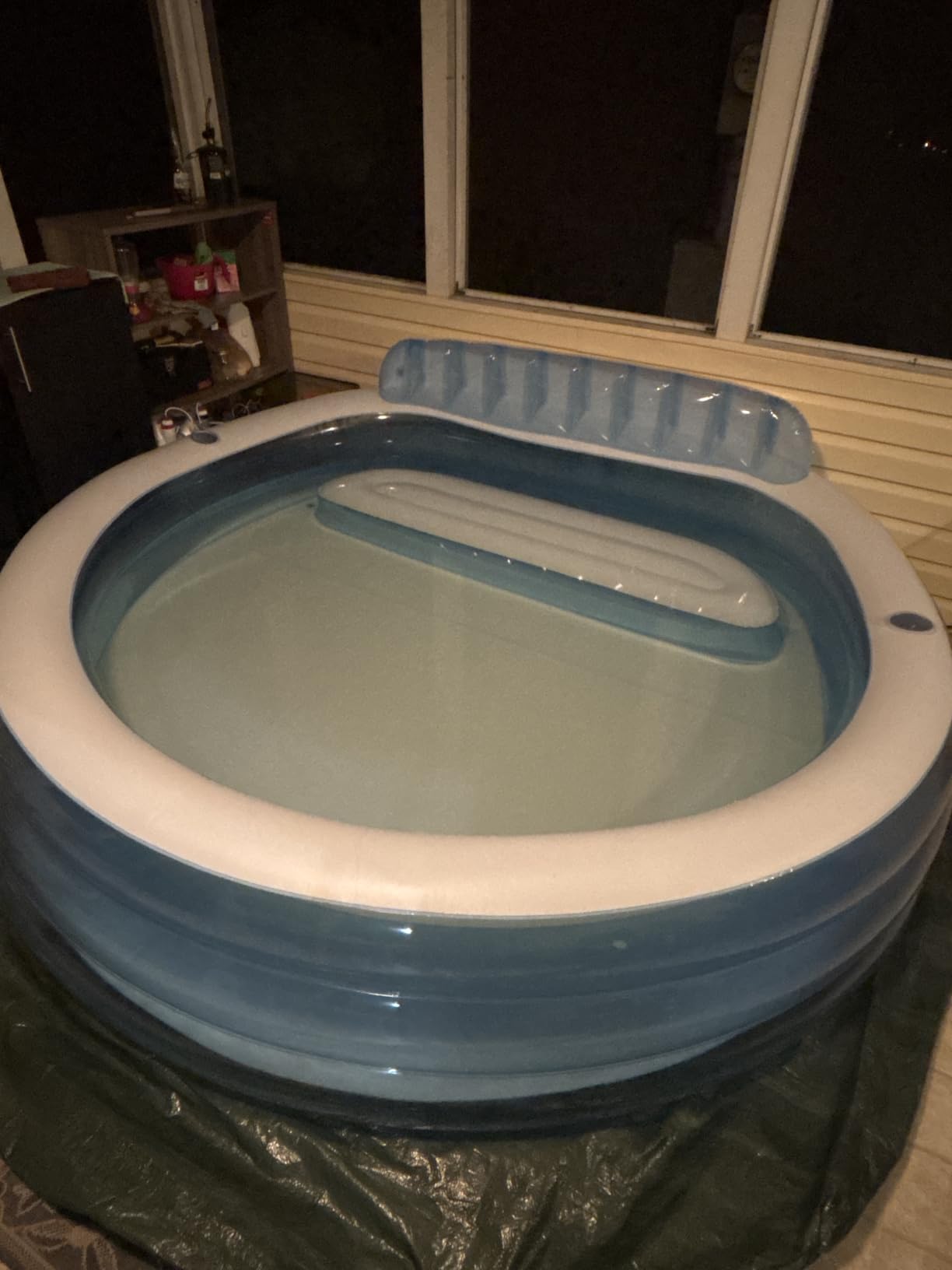INTEX Swim Center Inflatable Family Lounge Pool: Built-In Bench - Cup Holder - 156 Gallon Capacity - 90