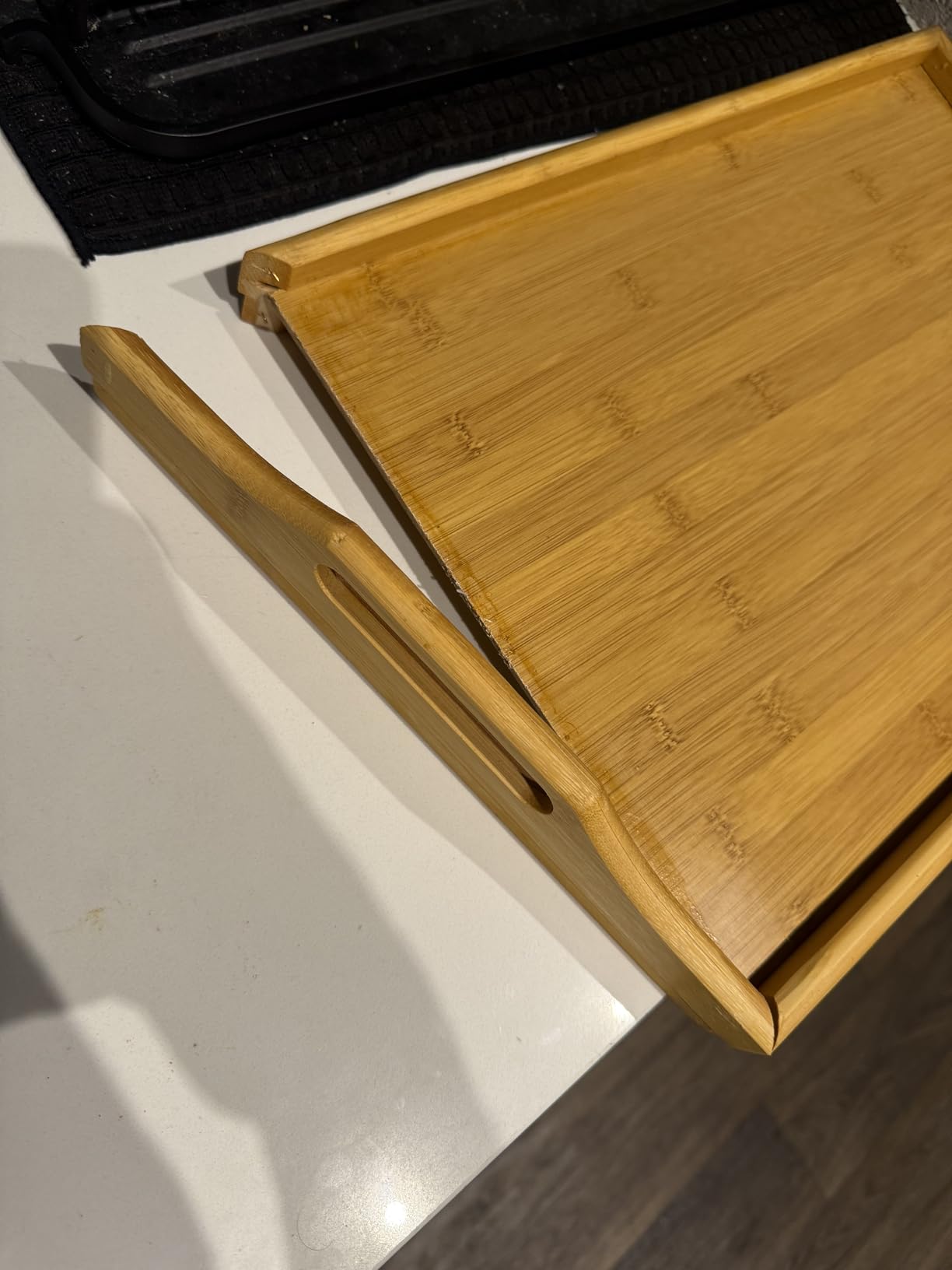 Home-It Bed Table Tray with Folding Legs - Bamboo Breakfast Tray with Handles for Bed, Sofa, Eating and Laptops, Snacking and Working customer photo 1