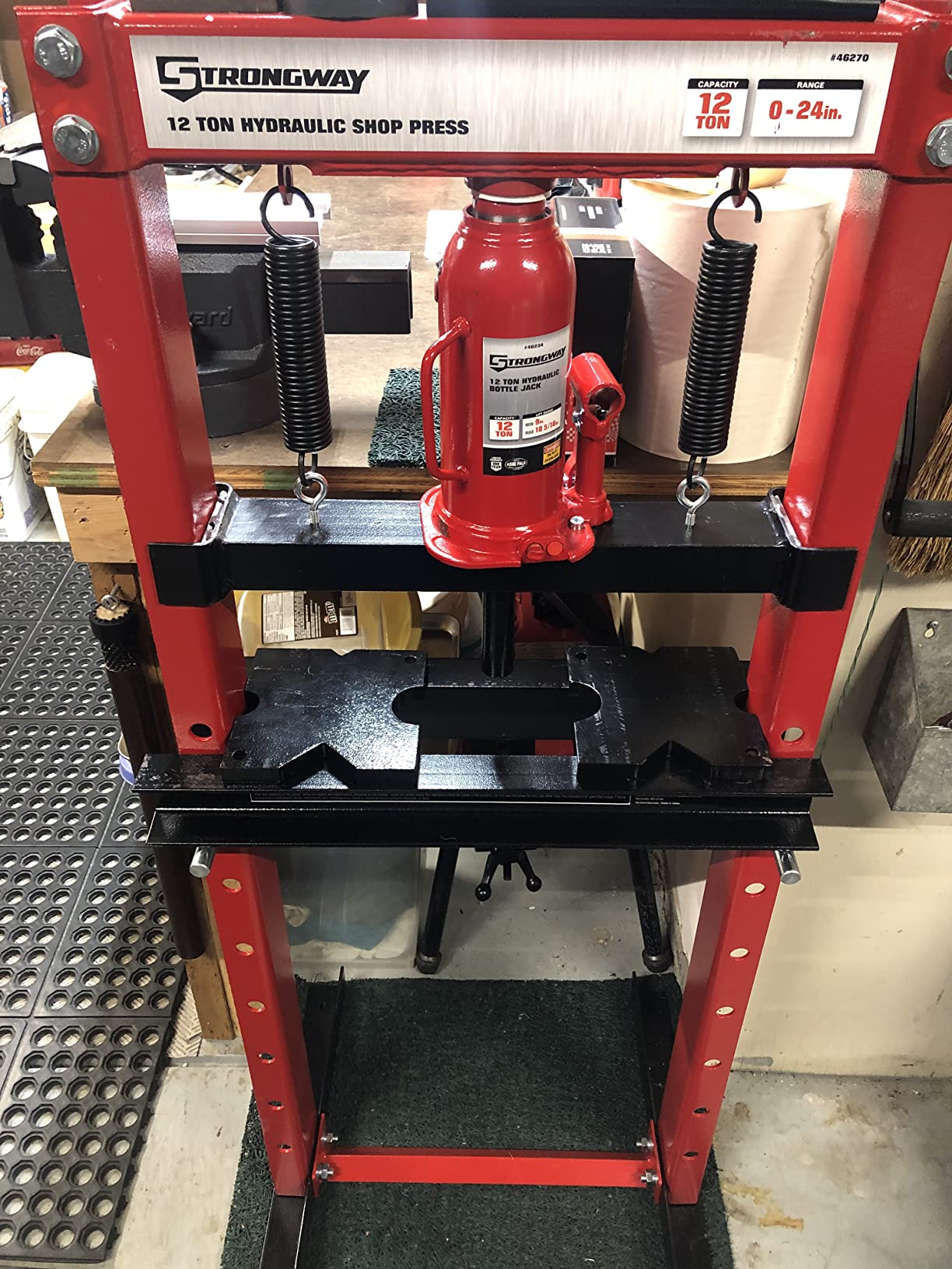 Strongway 50-Ton Pneumatic Shop Press with Gauge and Winch | Provides stable lifting and support for shop and garage work with durable construction and practical jobsite-ready features. customer photo 1