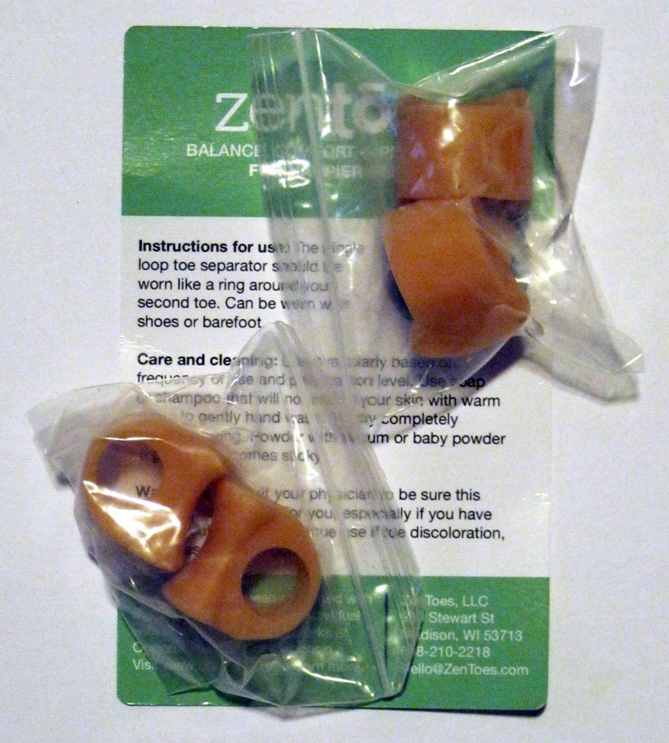 ZenToes Gel Toe Spacers for Bunions & Overlapping Toes, 4 Count | Gel toe separators for women & men. Big toe alignment, crooked toes. Fits sneakers, sandals & heels. Washable customer photo 2