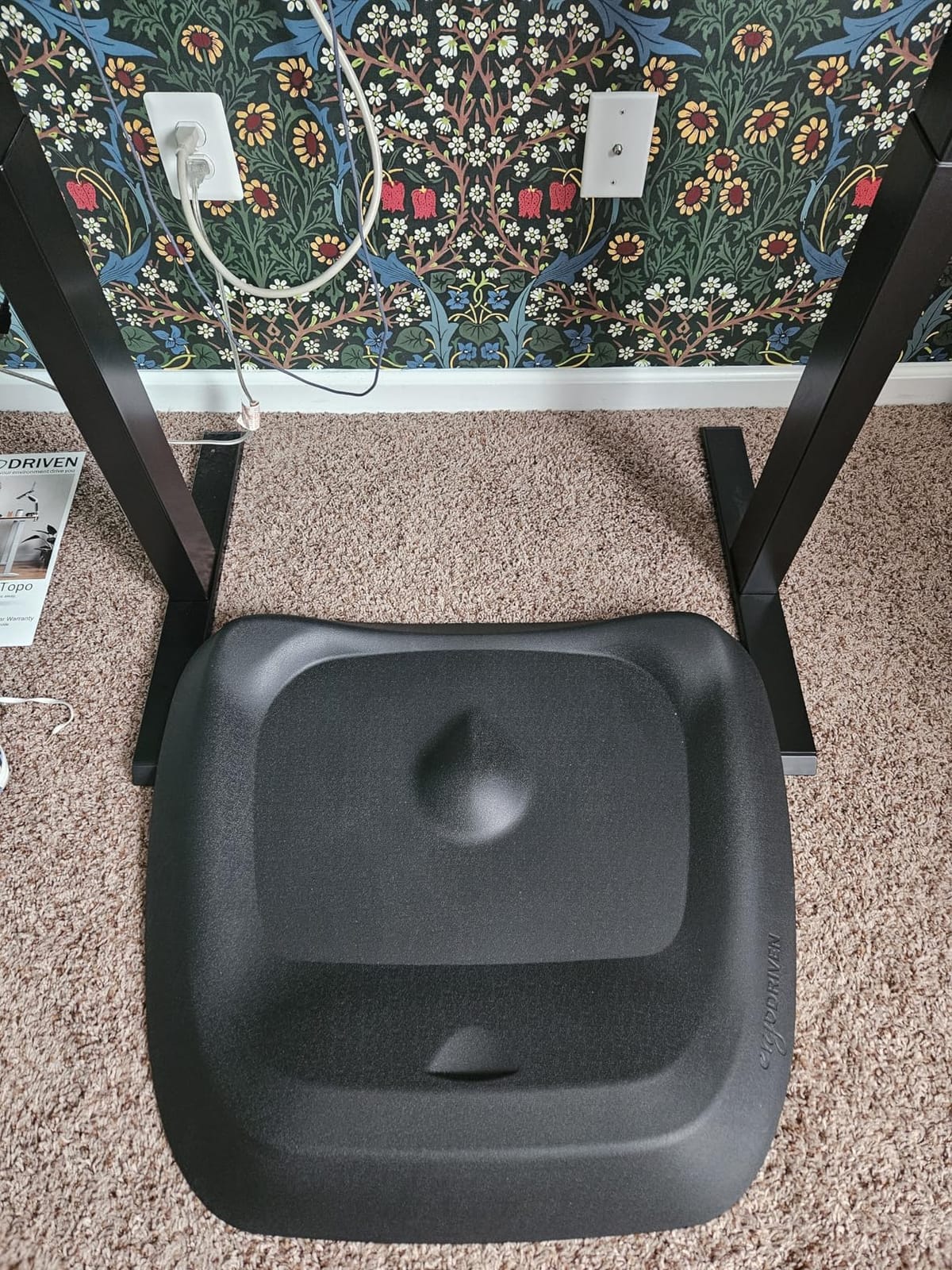 The Standing Desk Mat - Topo by Ergodriven | Premium Not-Flat Anti-Fatigue Standing Desk Mat with Calculated Terrain | Ultra-Thick Deluxe Comfort Foam, Durable, PVC-Free | Accessories | Obsidian Black customer photo 2