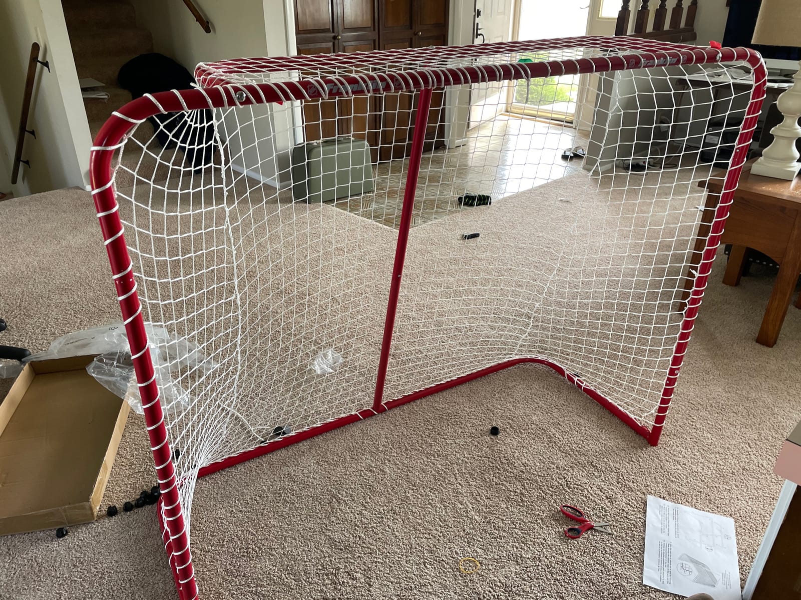 Franklin Sports Youth Street Hockey Net - Indoor Outdoor Steel Hockey Goal for Kids Roller Street - 54