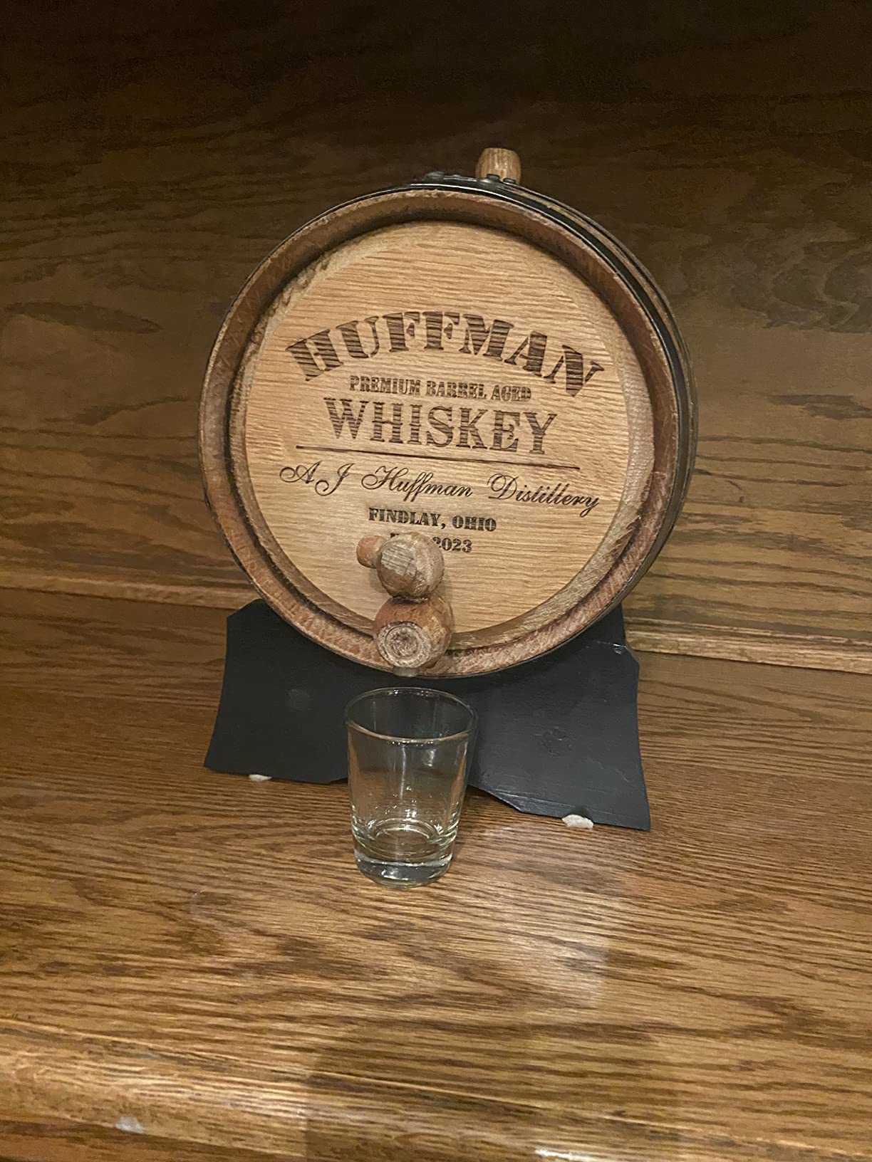 Personalized 1 Liter Charred American Oak Aging Barrel & Liquor Dispenser | Home Distilling Kit With Wood Stand, Bung & Spigot, 1L Mini Whiskey Barrel Keg for Aging Bourbon, Rum, Wine & Cocktails customer photo 2