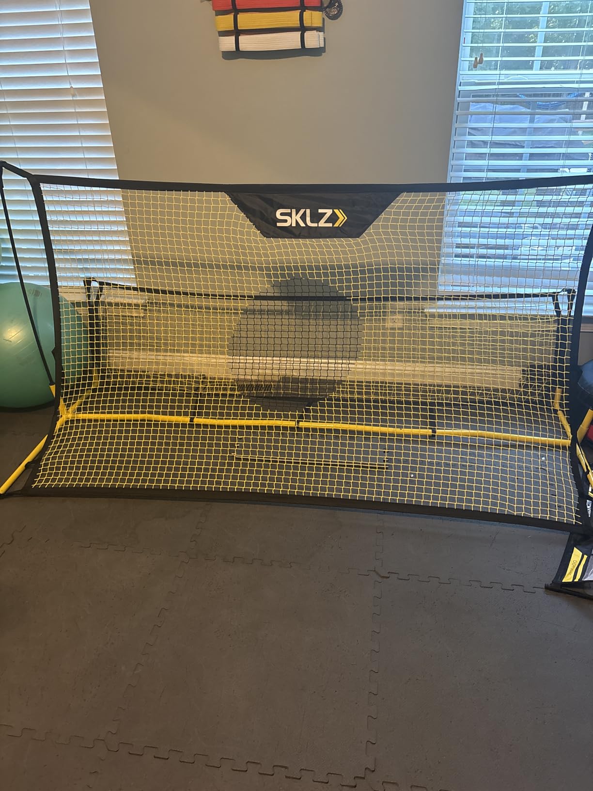 SKLZ Quickster Soccer Trainer - Dual-Sided Rebounder for Solo Passing, Receiving, Trapping Practice - Large & Small Rebound Net - Weather Resistant - Adjustable Frame, Metal Stakes & Carry Bag customer photo 1