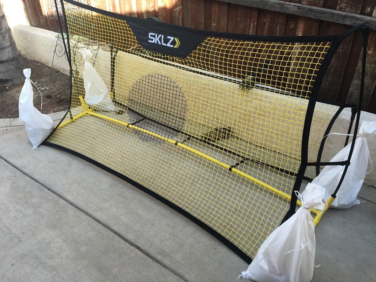 SKLZ Quickster Soccer Trainer - Dual-Sided Rebounder for Solo Passing, Receiving, Trapping Practice - Large & Small Rebound Net - Weather Resistant - Adjustable Frame, Metal Stakes & Carry Bag customer photo 2