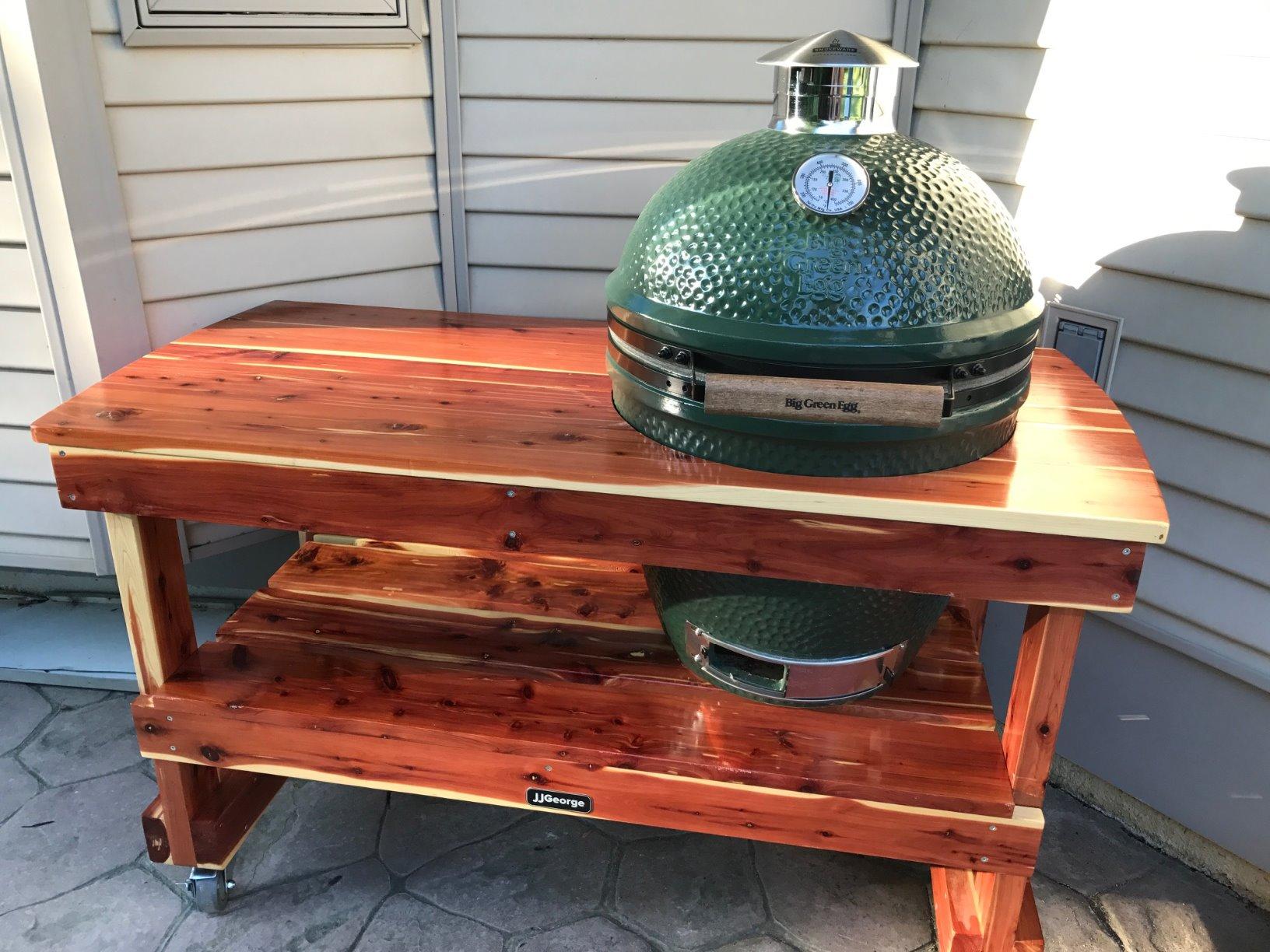 JJGeorge Long Table for Large Big Green Egg - Includes Table Cover customer photo 2