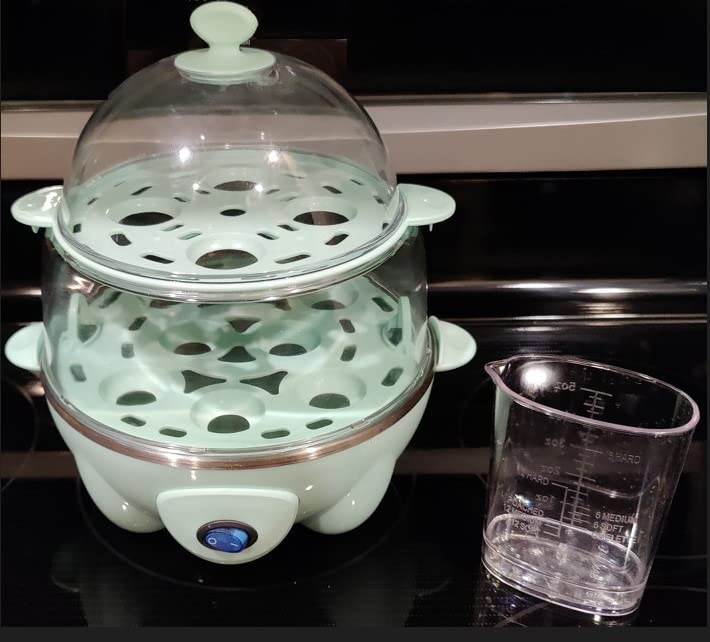 Dash Deluxe Egg Cooker, 12 Hard Boiled Eggs, Black | Electric Double Decker Egg Poacher, Steamer & Omelette Maker Machine, Soft or Poached Eggs, Auto Shut-Off, BPA-Free customer photo 2