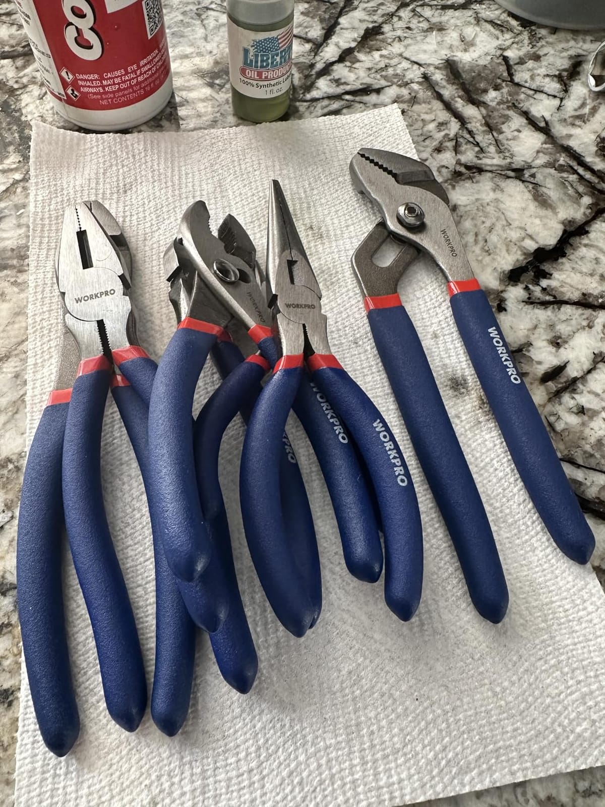 WORKPRO 7-Piece Pliers Set, Pliers Tool Set with Comfort Grip, Blue | Groove Joint Plier, Long Nose Pliers, Slip Joint Pliers, Linesman Plier, Diagonal Pliers for DIY & Home Use customer photo 1