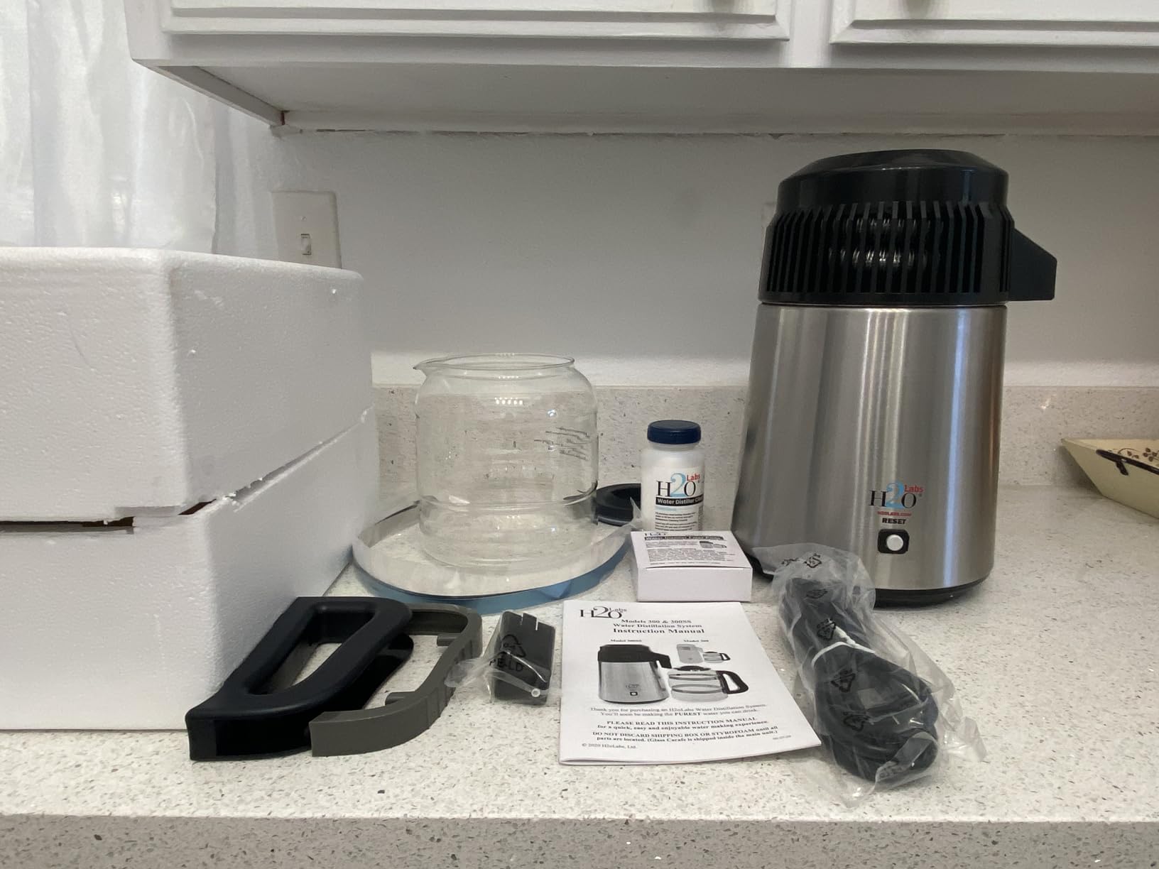 H2o Labs Best-in-Class Stainless Steel Home Water Distiller & Glass Carafe with Activated Carbon Mega Pods customer photo 2