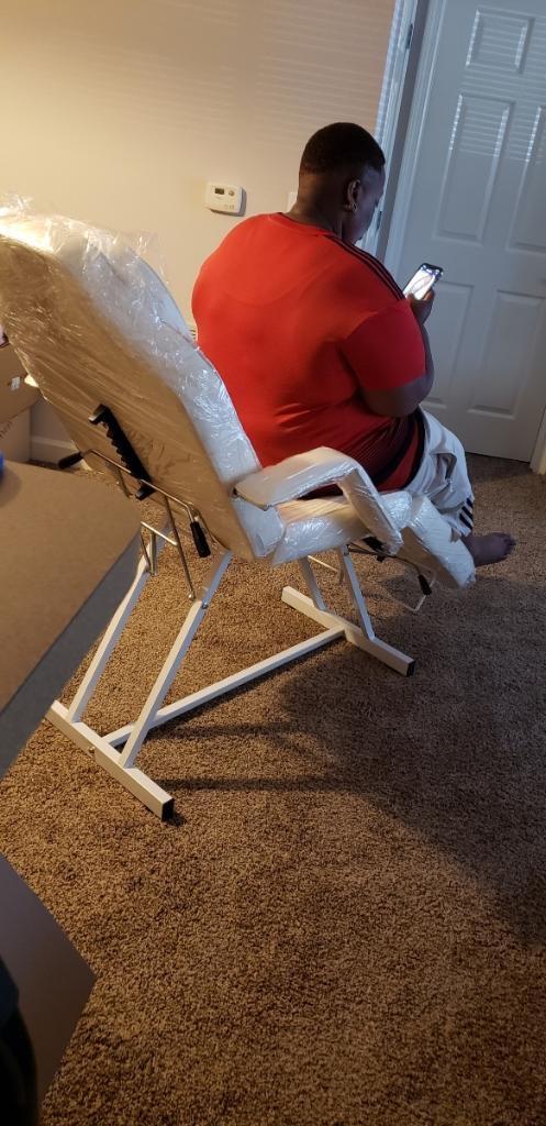 BarberPub Adjustable Tattoo Chair Esthetician Facial Bed 72 in 0015 Black customer photo 2