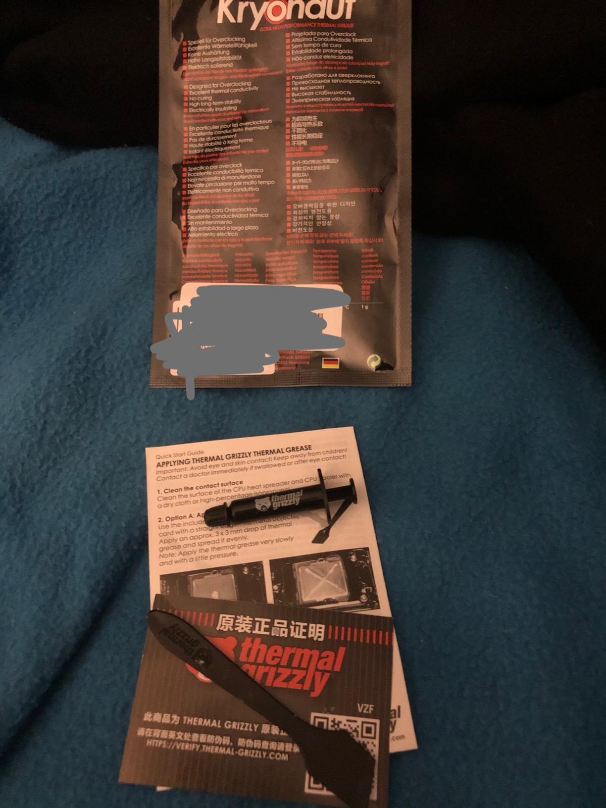 Thermal Grizzly Kryonaut - 1 Gram - Extremely High Performance Thermal Paste for Demanding Applications and Overclocking - CPU/GPU/PS4/PS5/Xbox customer photo 1