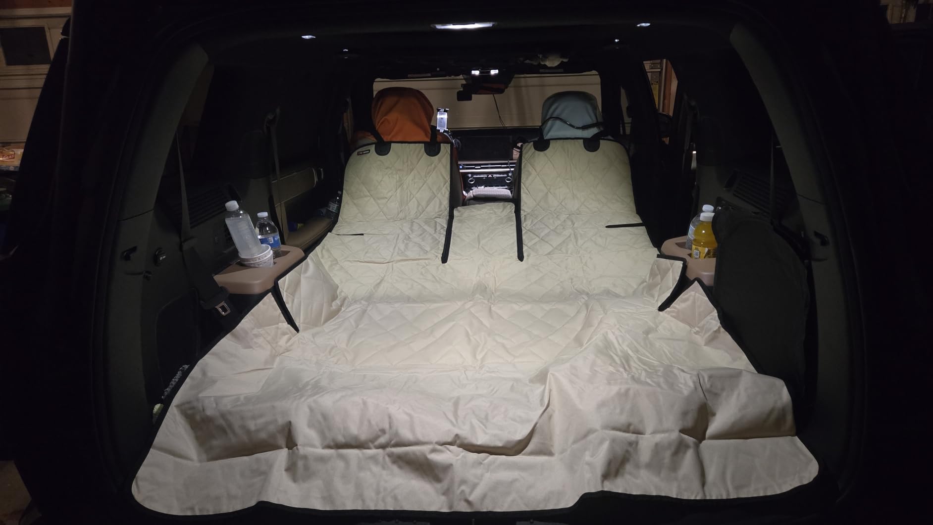 4Knines SUV Cargo Liner for Dogs, Fold Down Seats, Black Large | Heavy-duty split design for 60/40 and 50/50 fold-down seats. K9-Shield waterproof protection and non-slip backing. customer photo 2